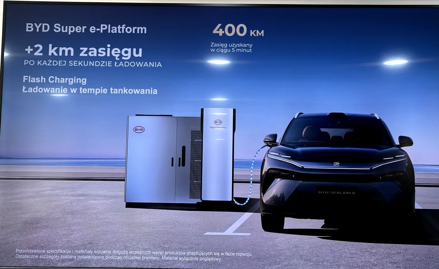 Sieć ładowarek BYD oparta na technologii "Flash Charging"