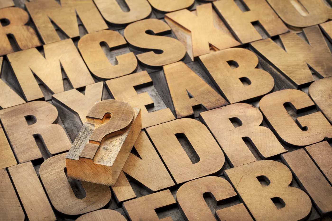 Litera Litery znak zapytania Question,Mark,And,Alphabet,In,Vintage,Letterpress,Wood,Type