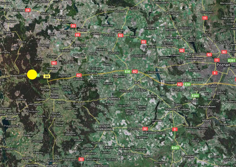 Wypadek wydarzył się na wysokości miejscowości Lubień