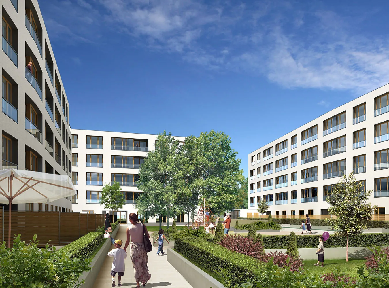 Apartamenty między blokami na Bielanach