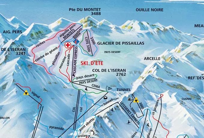 Turyści cenią  wysoko całoroczny teren narciarski na lodowcu Pissaillas