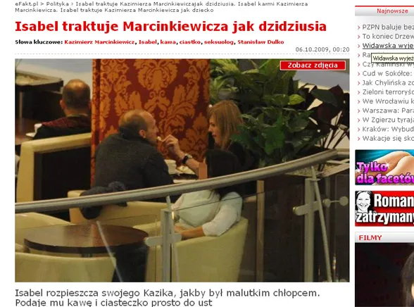 Marcinkiewicz je Isabel z ręki