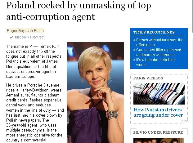 Agent Tomek doceniony w ojczyźnie Bonda