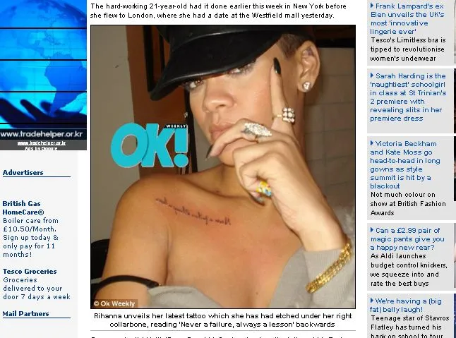 Nowy tatuaż Rihanny przypomina o pobiciu