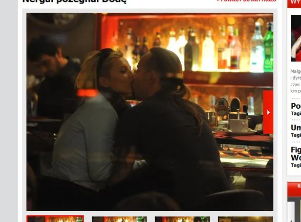 Czułe pożegnanie Dody i Nergala w restauracji