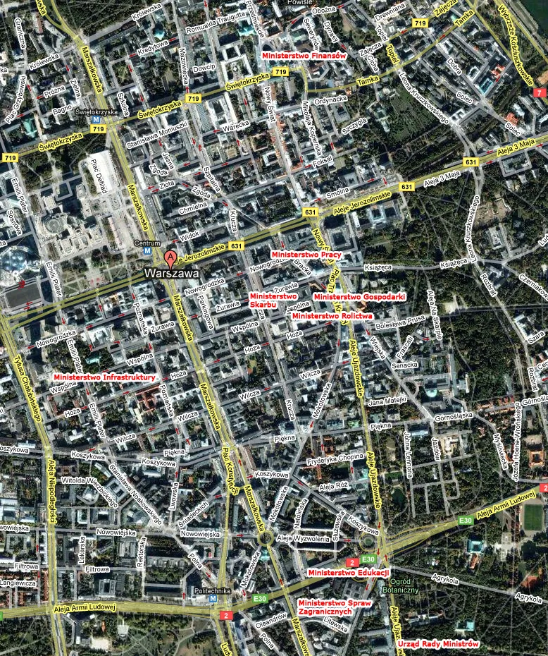 Ministerstwa zajmują wiele atrakcyjnych nieruchomości w centrum Warszawy