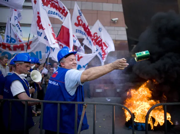 "Chemiczny Donald" na stoczniowej ulotce