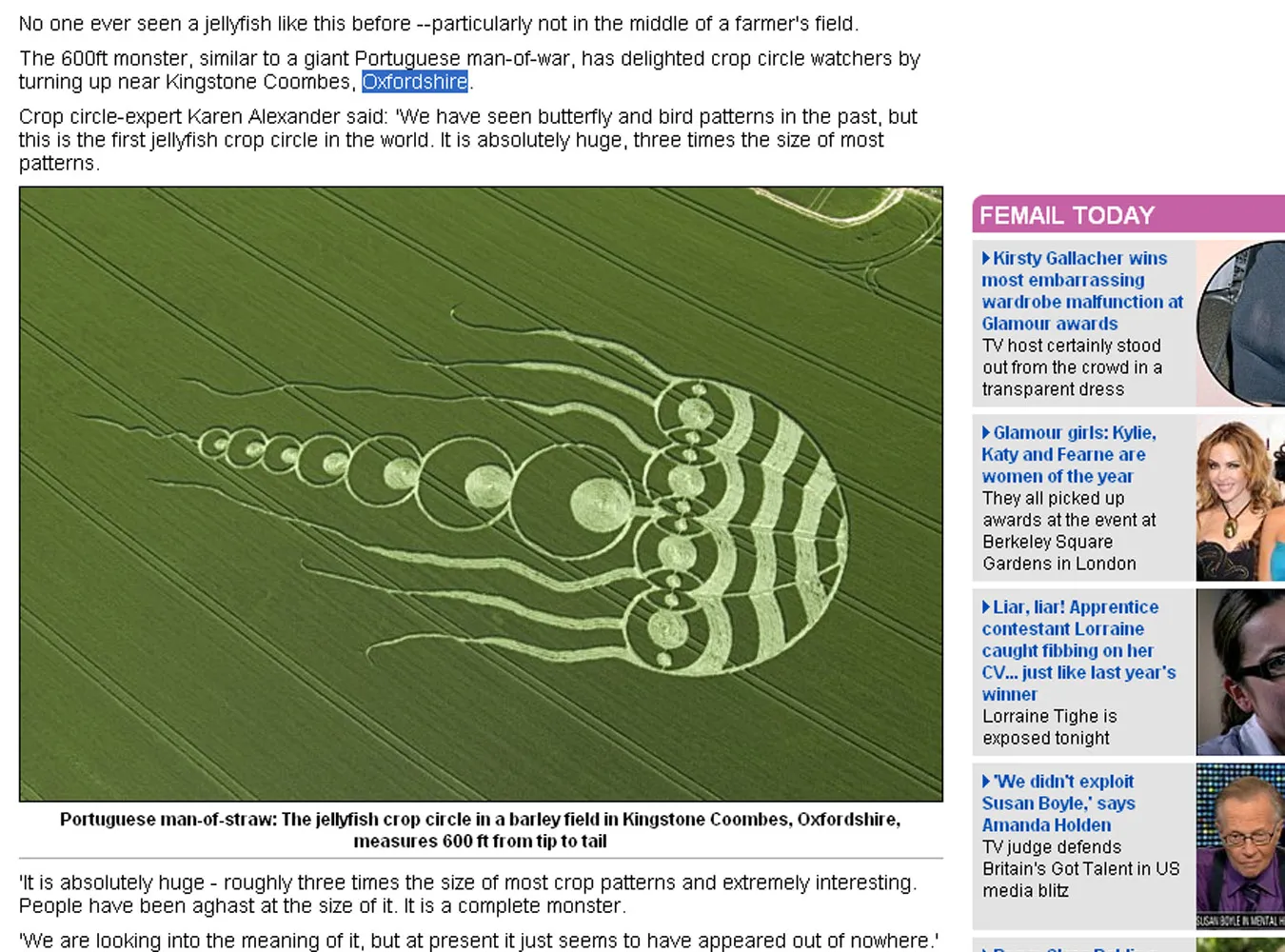 Ktoś zostawił kręgi w zbożu. Kosmici?
