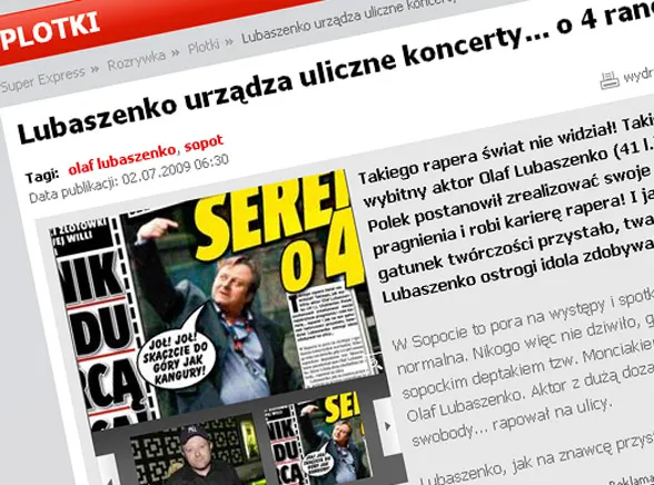 Olaf Lubaszenko rapuje po nocy