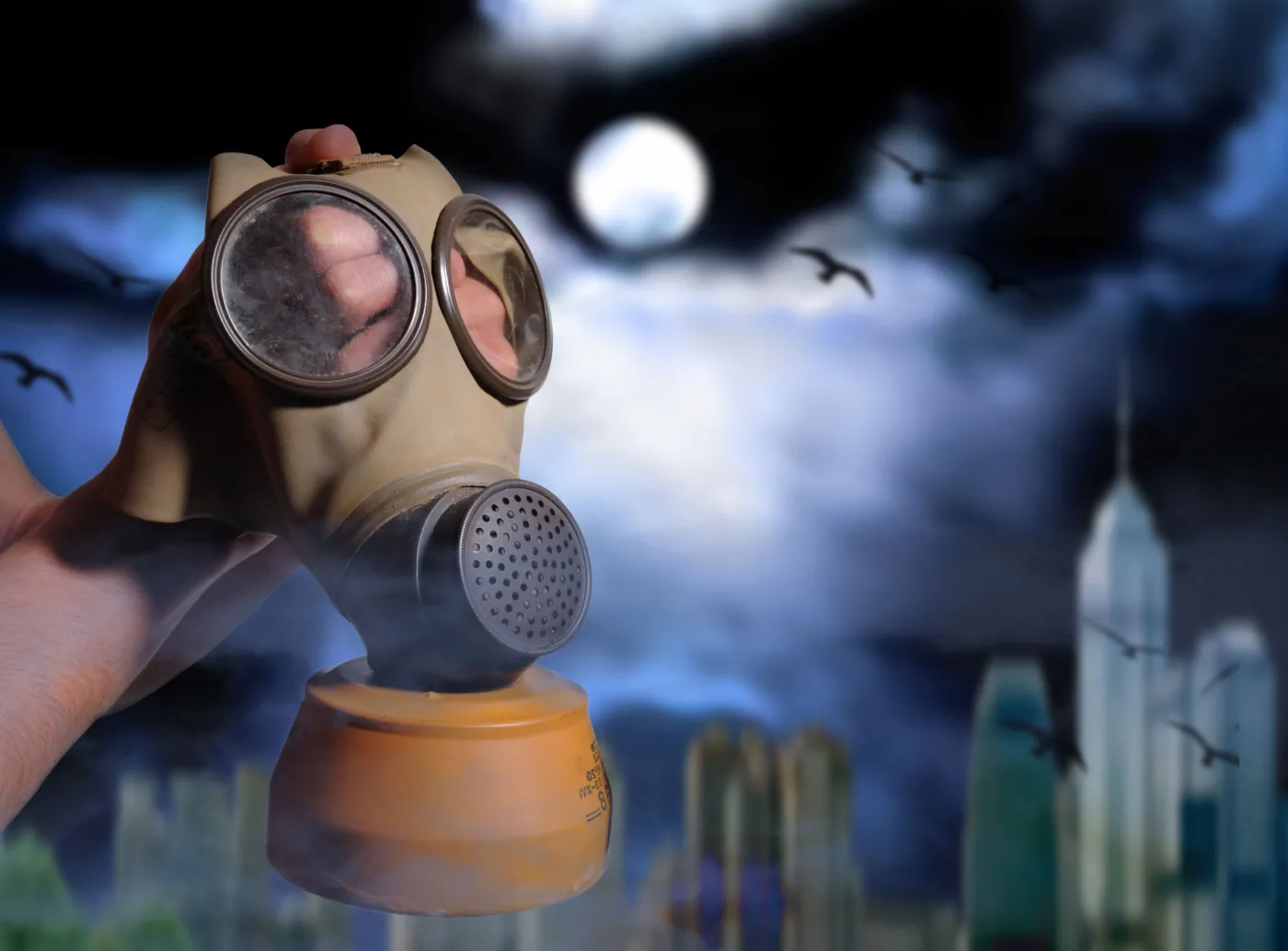 dym maska gaz gazowa smog