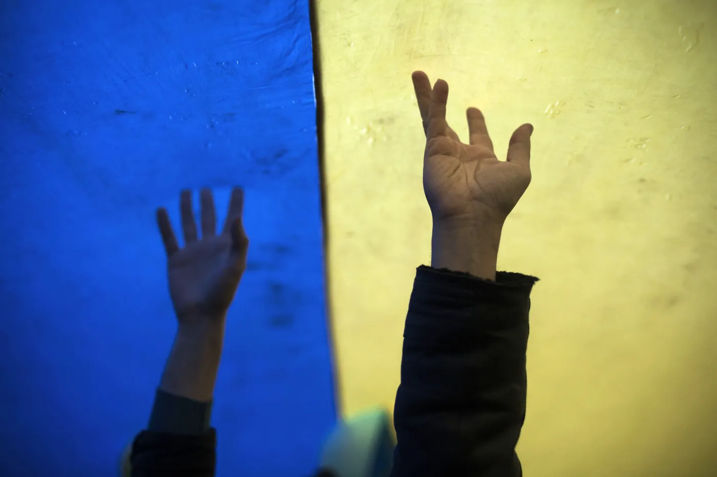 Ukraińska flaga w Doniecku