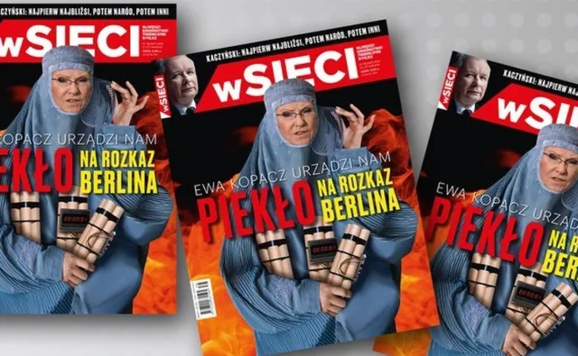 Ewa Kopacz jako islamska terrorystka na okładce tygodnika "wSieci". Sąd rozpoczął i zakończył proces
