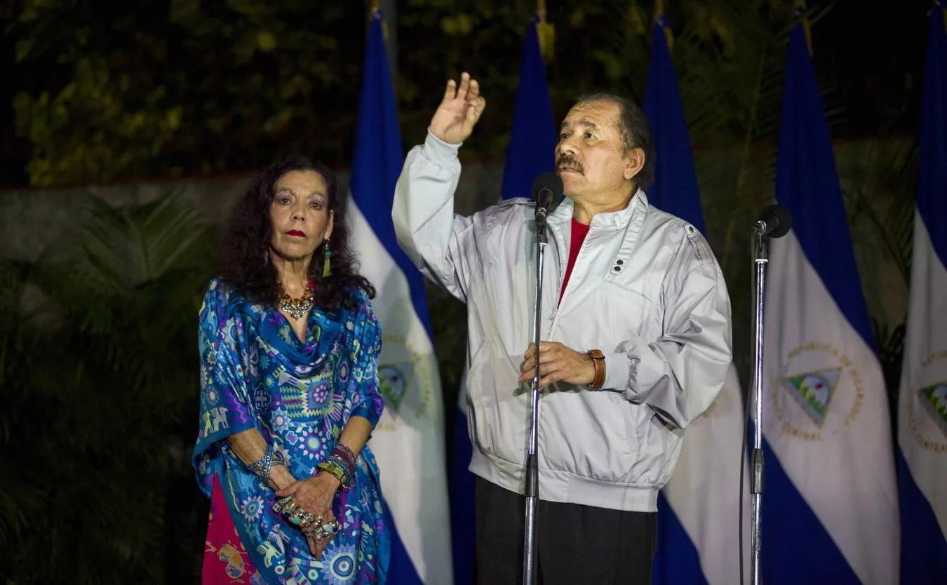 Daniel Ortega z małżonką