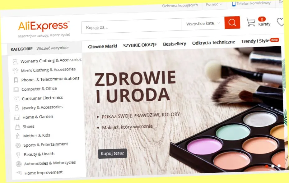 Strona sklepu AliExpress