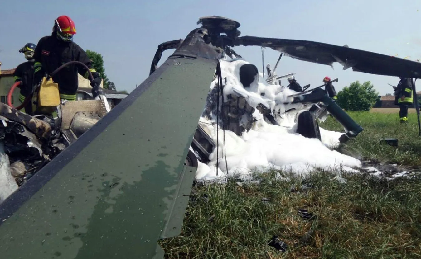 Wrak polskiego śmigłowca