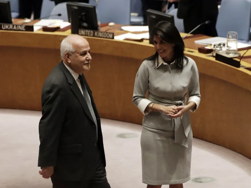 Riyad Mansour; Nikki Haley