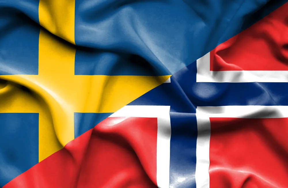 Flagi Szwecji i Norwegii