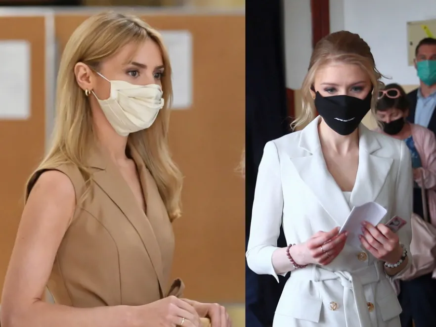 Kto by się tego spodziewał?! Bardzo podobne "wyborcze" stylizacje Kasi Tusk i Kingi Dudy. FOTO