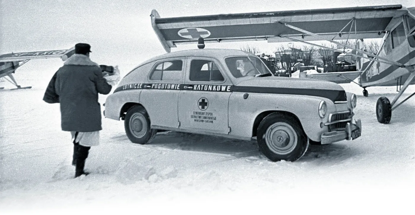 Lotnicze Pogotowie Ratunkowe, warszawski Gocławek, luty 1967 r.