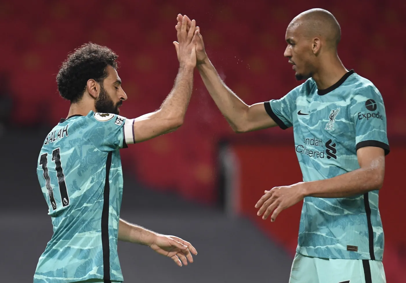 Mohamed Salah (L) i Fabinho 