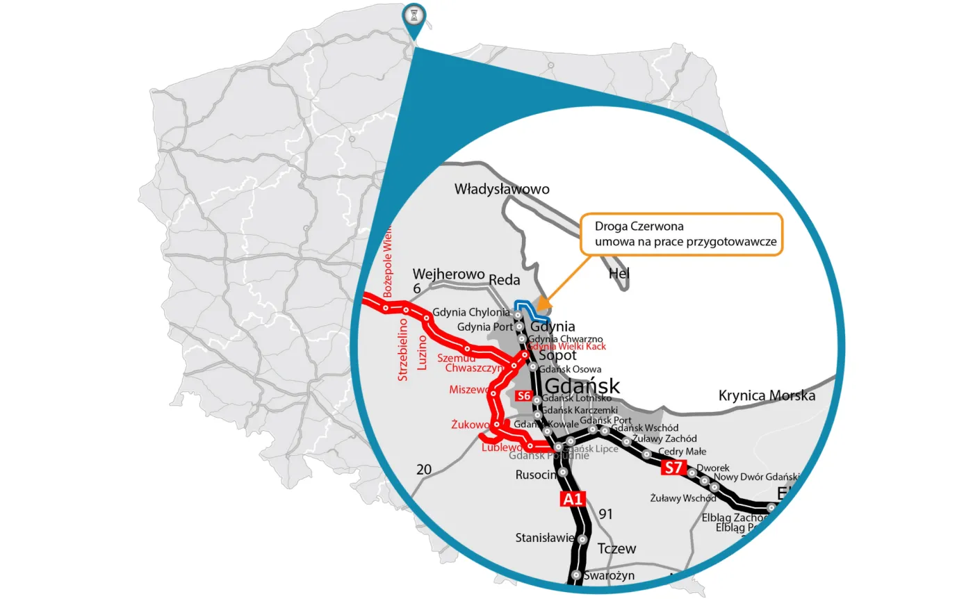 Droga Czerwona do budowy! Nowa trasa na początek pochłonie fortunę [MAPY]