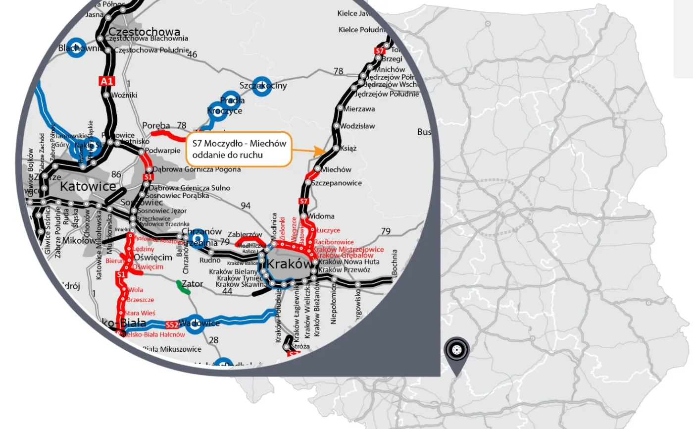 Rewolucja na S7! Z Warszawy do Krakowa pojedziesz dwa razy szybciej