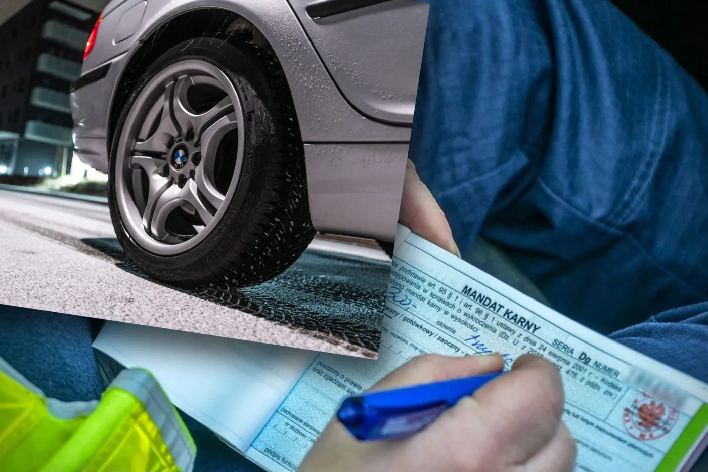 Mandat za drift na śniegu