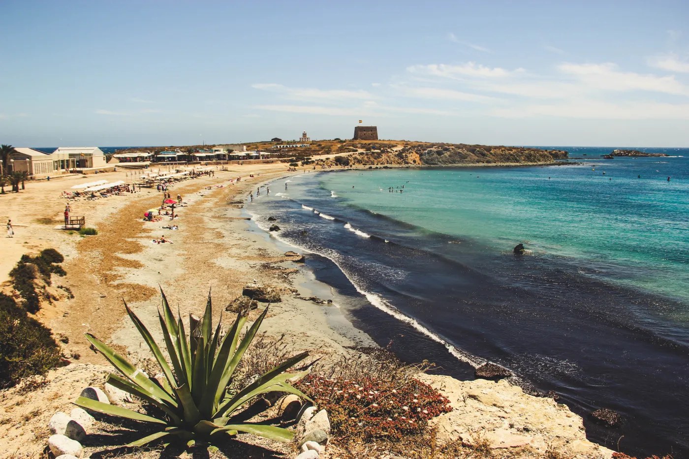 Tabarca Tabarka wyspa Hiszpania wyspa piratów View,Of,The,Beach,In,Tabarca,Island.,Peopla,Are,Enjoying
