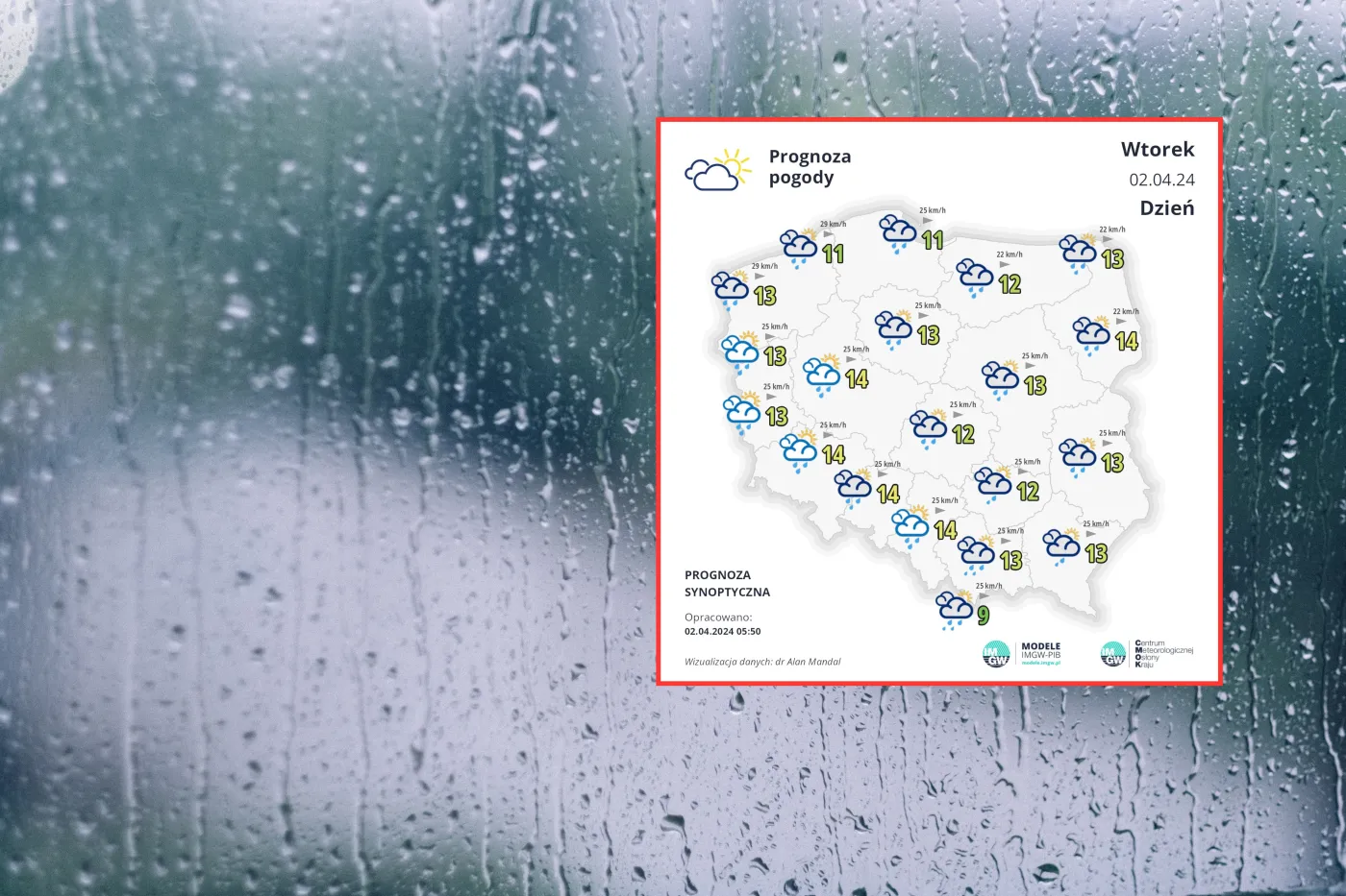 IMGW ostrzega przed ulewnym deszczem i silnym wiatrem