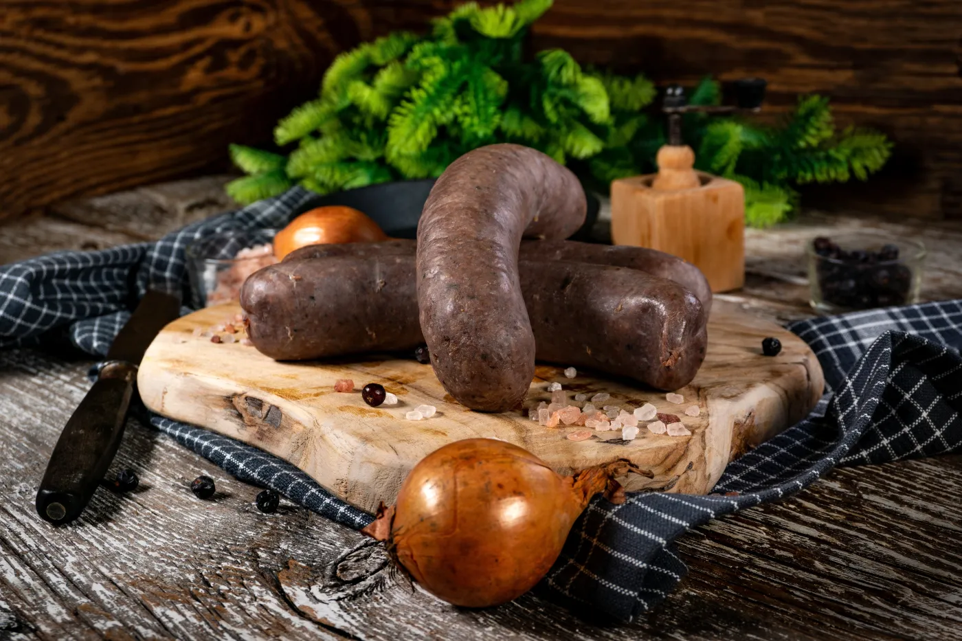 Tasty,Silesian,Black,Pudding,On,Wooden,Table.
