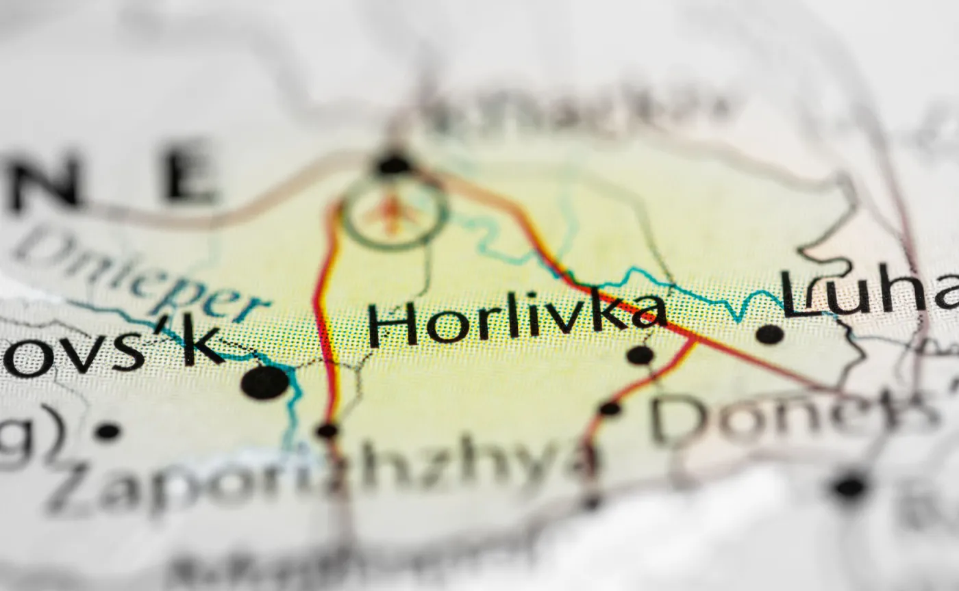 Gorłowka na mapie Ukrainy