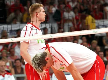 Finalowa runda Ligi Swiatowej, mecz o 3. miejsce Polska - USA 1315.07.2007 KatowicePawel Zagumny  Daniel PlinskiFot. Piotr Kucza