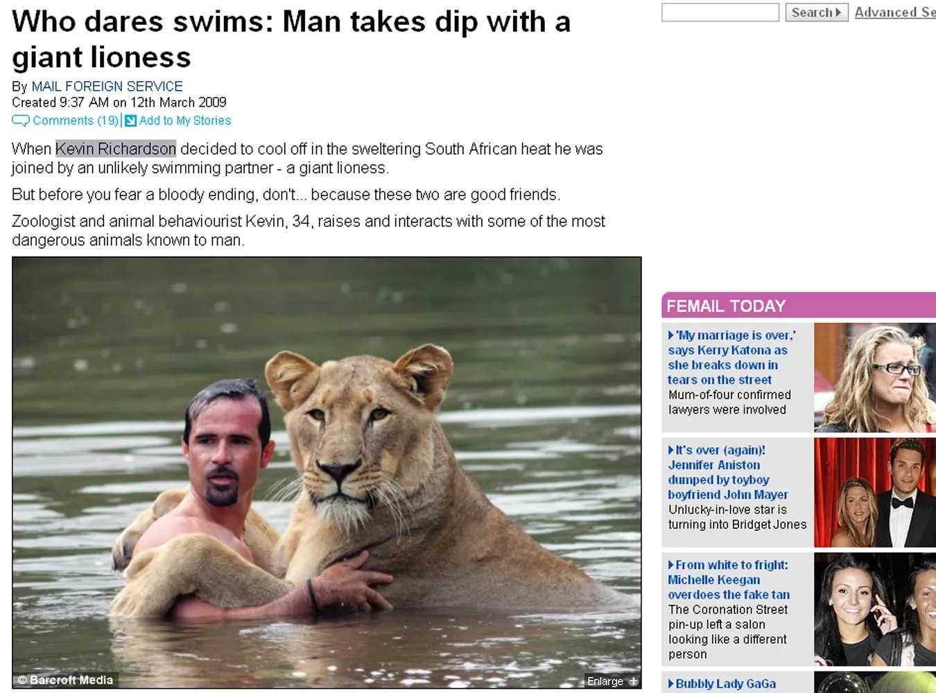 O lwie, który zażywał kąpieli