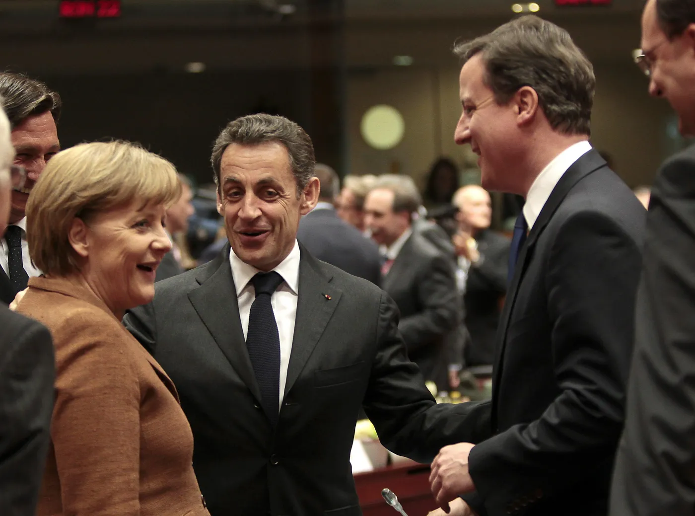 Angela Merkel, Nicolas Sarkozy i David Cameron
