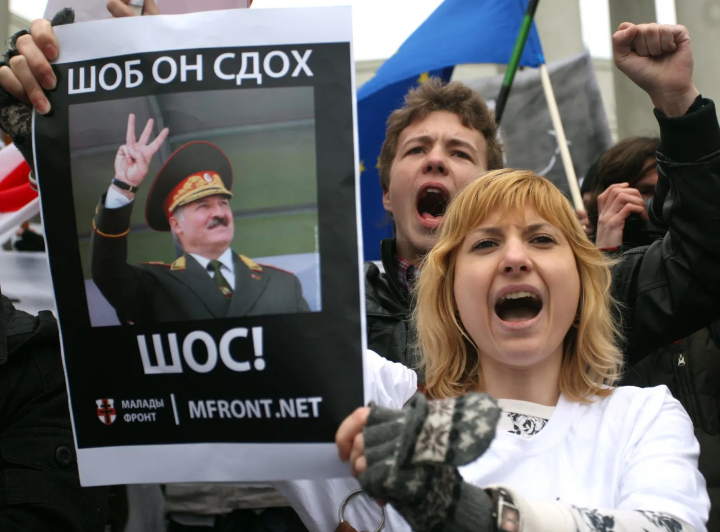 mińsk białoruś demonstracja manifestacja