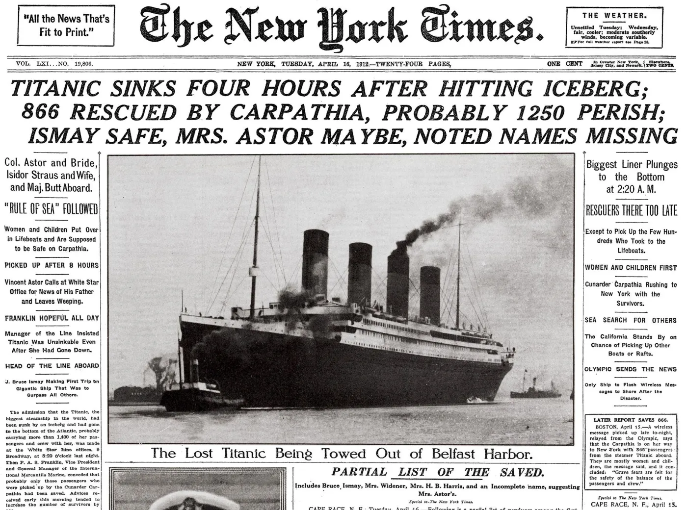 titanic gazeta new york times