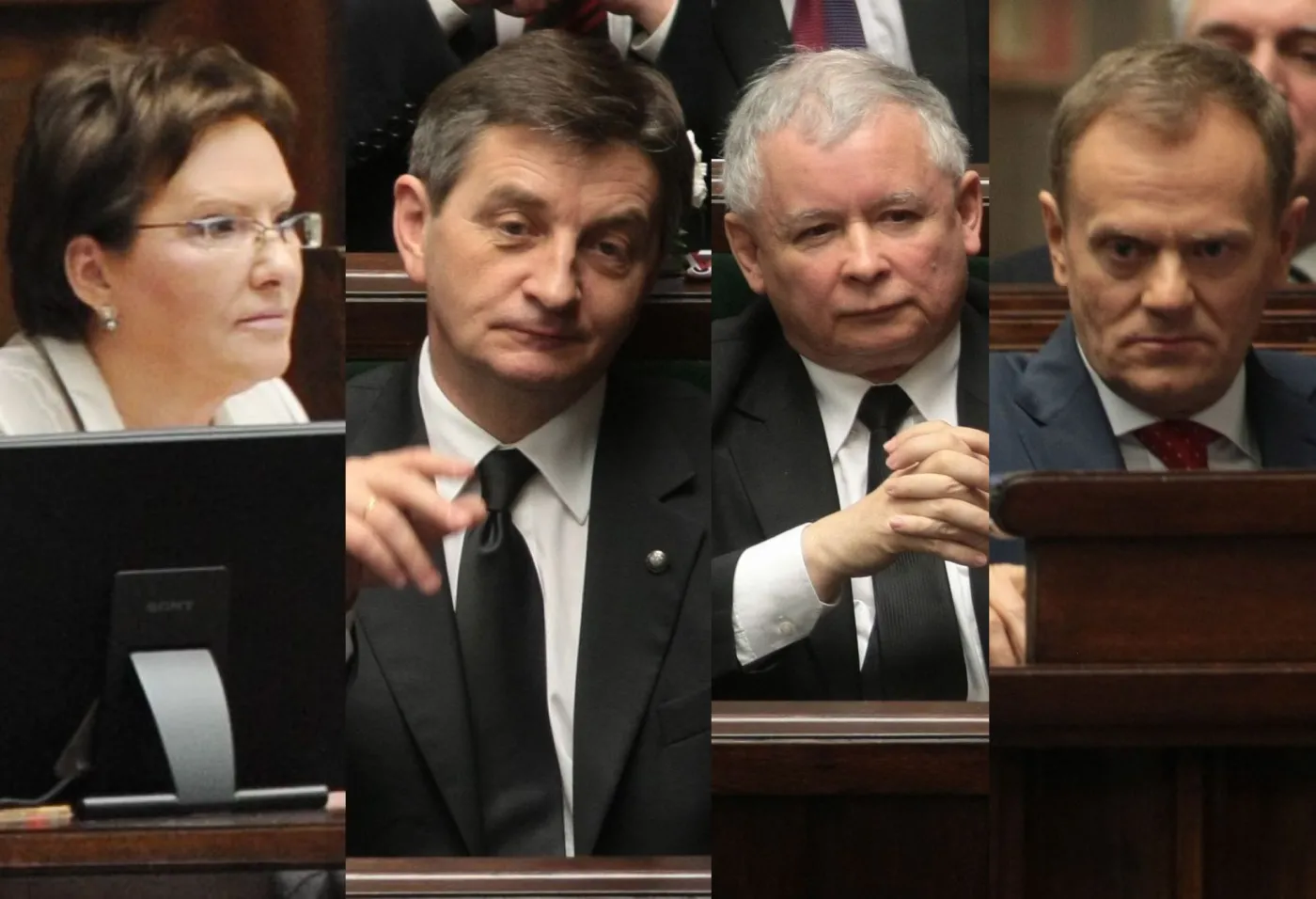 Ewa Kopacz, Marek Kuchciński, Jarosław Kaczyński, Donald Tusk