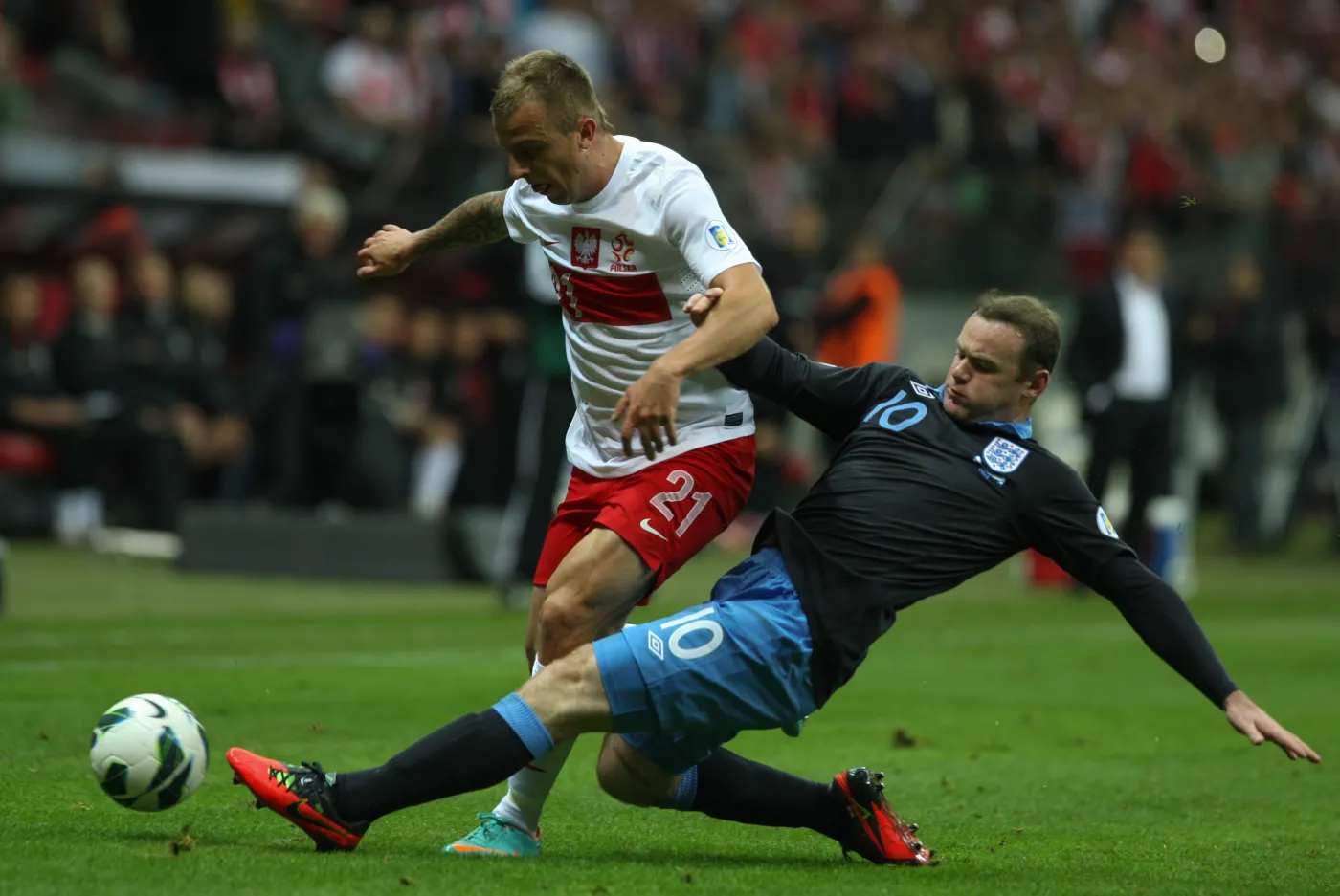 Kamil Grosicki i Wayne Rooney