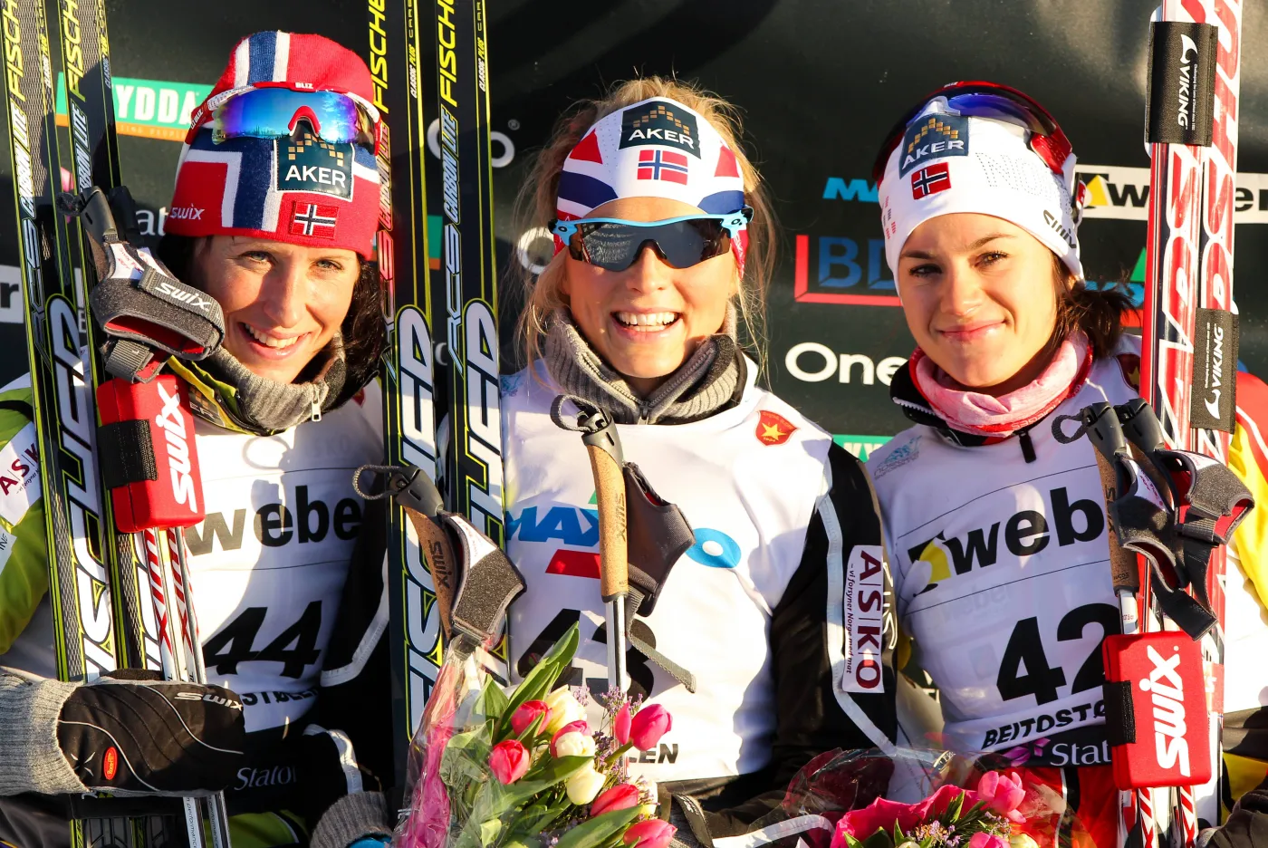 Marit Bjoergen, Therese Johaug i Heidi Weng