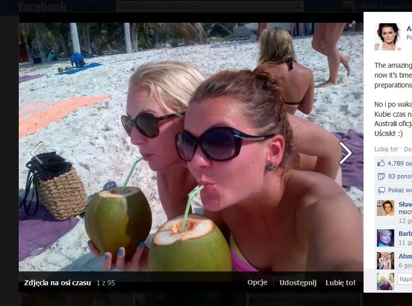 Zdjęcie z oficjalnego profilu Agnieszki Radwańskiej na Facebooku