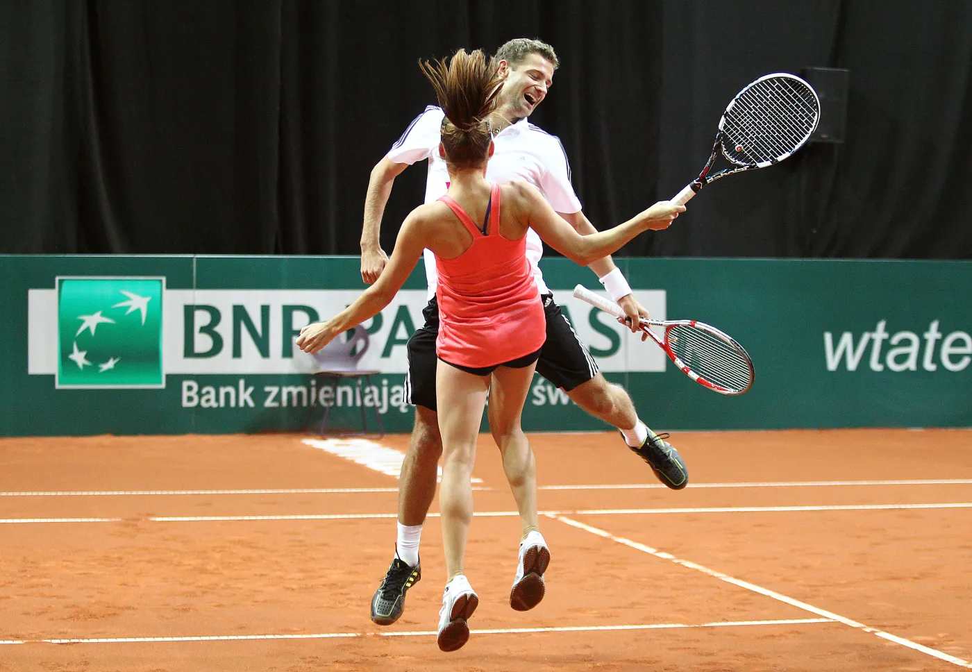Agnieszka Radwańska "wygłupiała" się na korcie w Katowicach