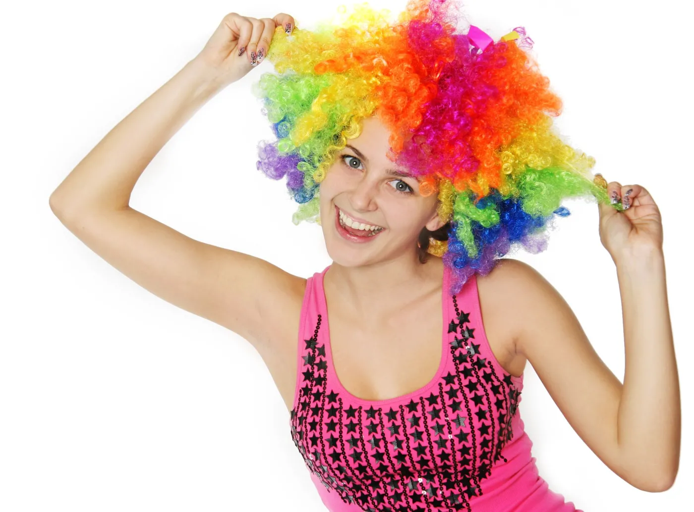 Kobieta z kolorowymi włosami