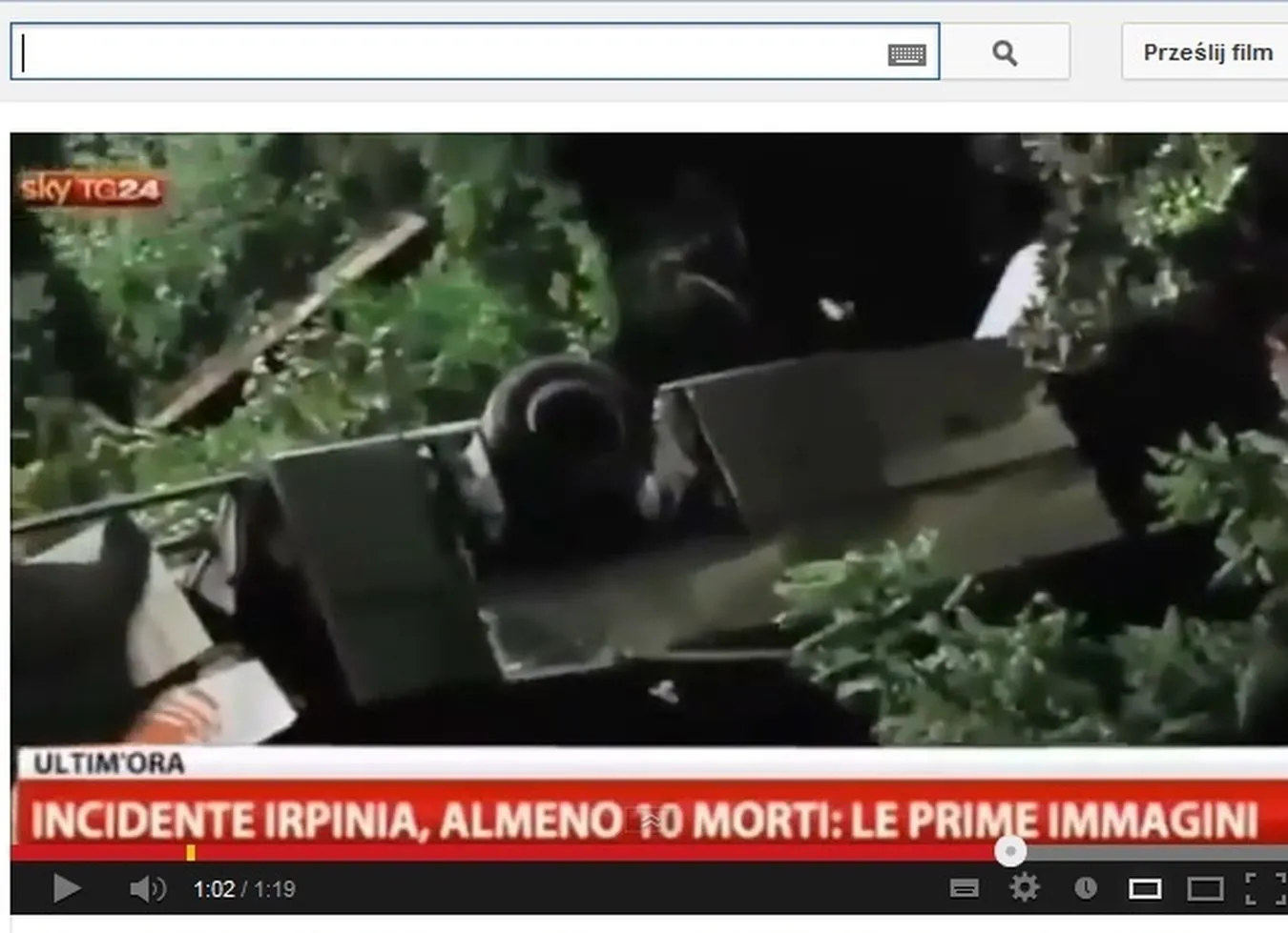 Wypadek autobusu we Włoszech