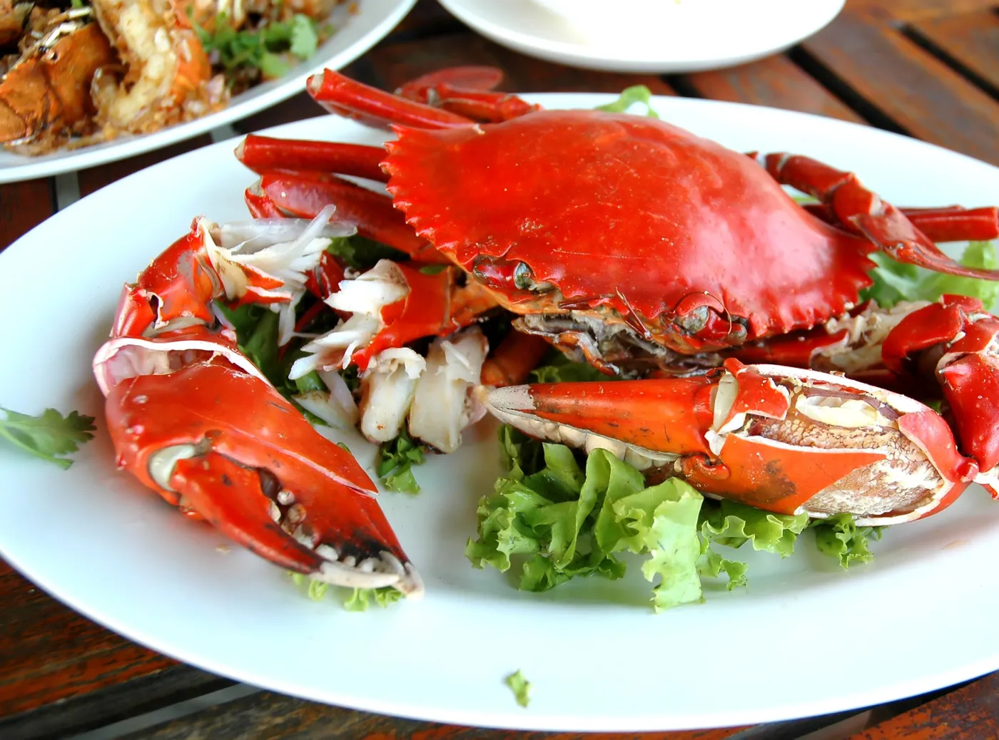 dieta śródziemnomorska - krab na talerzu