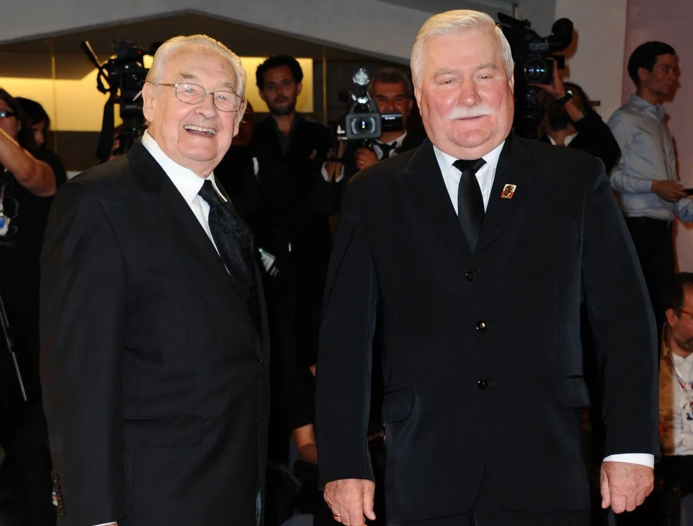Andrzej Wajda i Lech Wałęsa