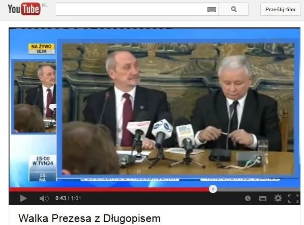 Trochę techniki i prezes się gubi. Kaczyńskiego walka z długopisem