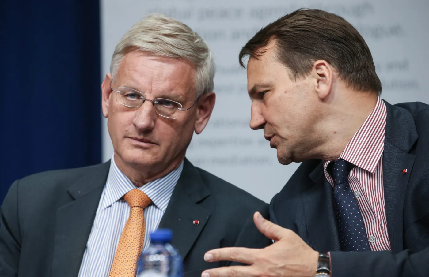 Szefowie MSZ Szwecji i Polski - Karl Bildt i Radosław Sikorski