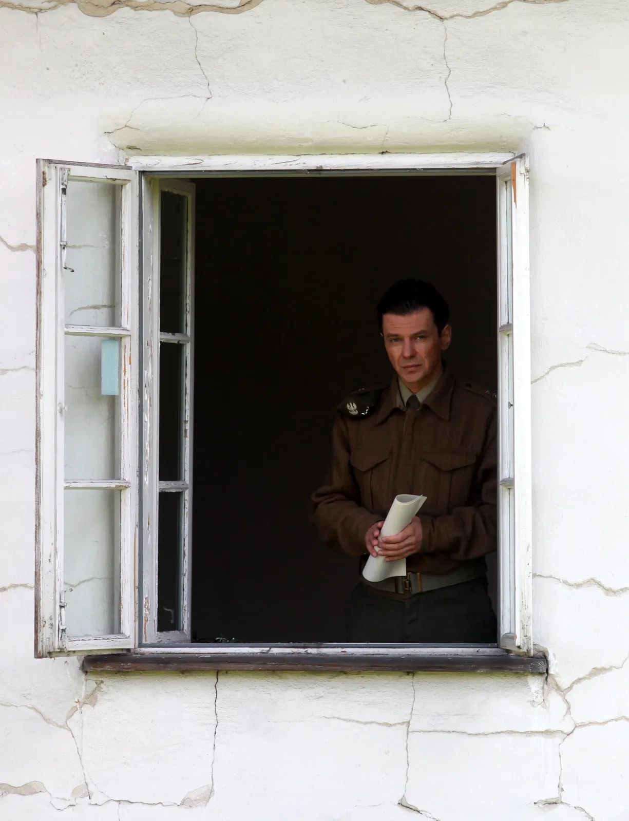 Marcin Kwaśny na planie filmu ""Pilecki" w reżyserii Mirosława Krzyszkowskiego