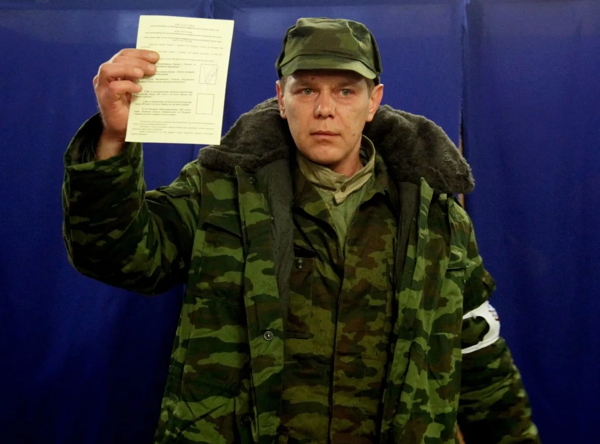 Zwolennik przyłączenia Krymu do Rosji. Referendum na Krymie