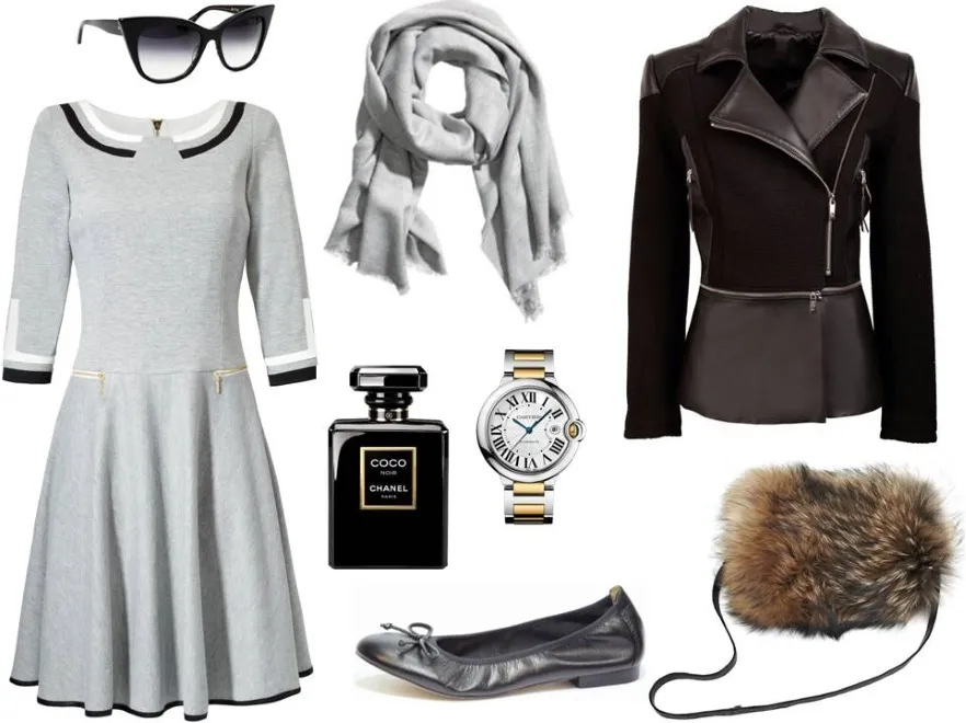 Szara sukienka w roli głównej - STYLIZACJE na jesień 2014